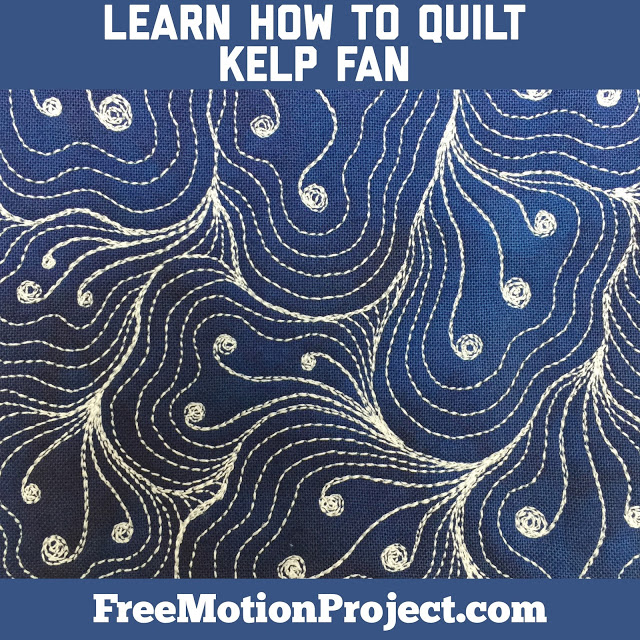 Learn how to machine quilt Kelp Fan in a new video quilting tutorial with Leah Day